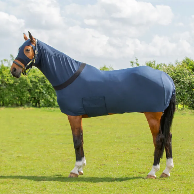 Hy Equestrian Lycra Flex Rug With Belly Flap Navy