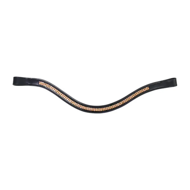 Hy Equestrian Rosciano Rose Gold Browband Black