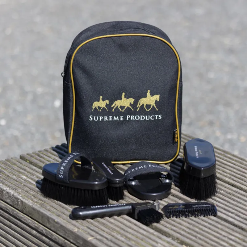 Supreme Pampered Pony Complete Grooming Rucksack - Black/Gold
