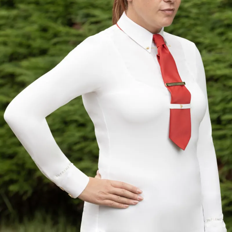 Supreme Long Sleeve Champion Junior Show Rider Competition Shirt With Button Cream