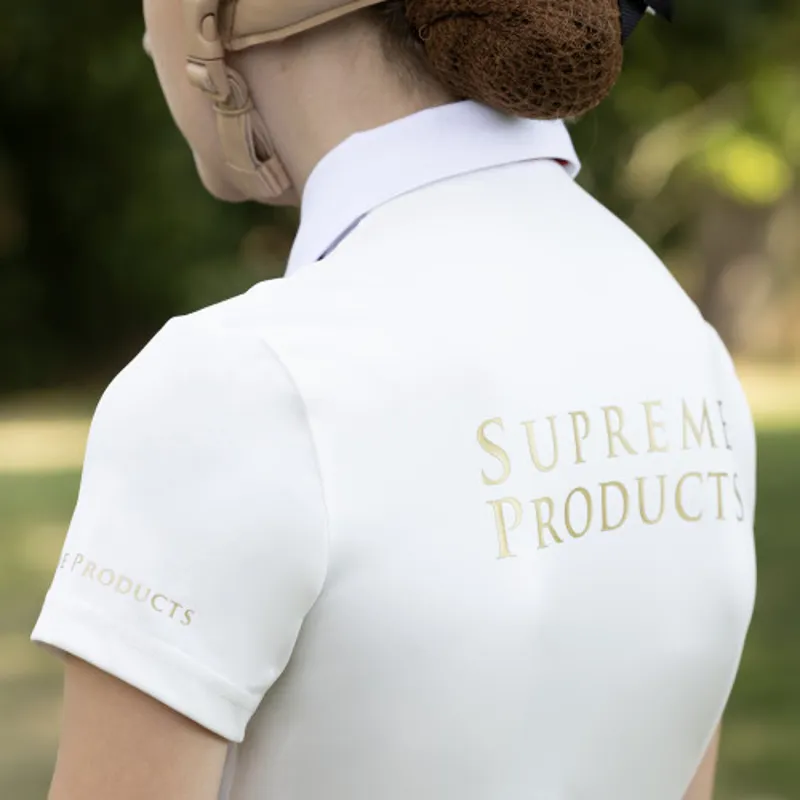 Supreme Short Sleeve Champion Junior Show Rider Competition Shirt With Button Cream-2