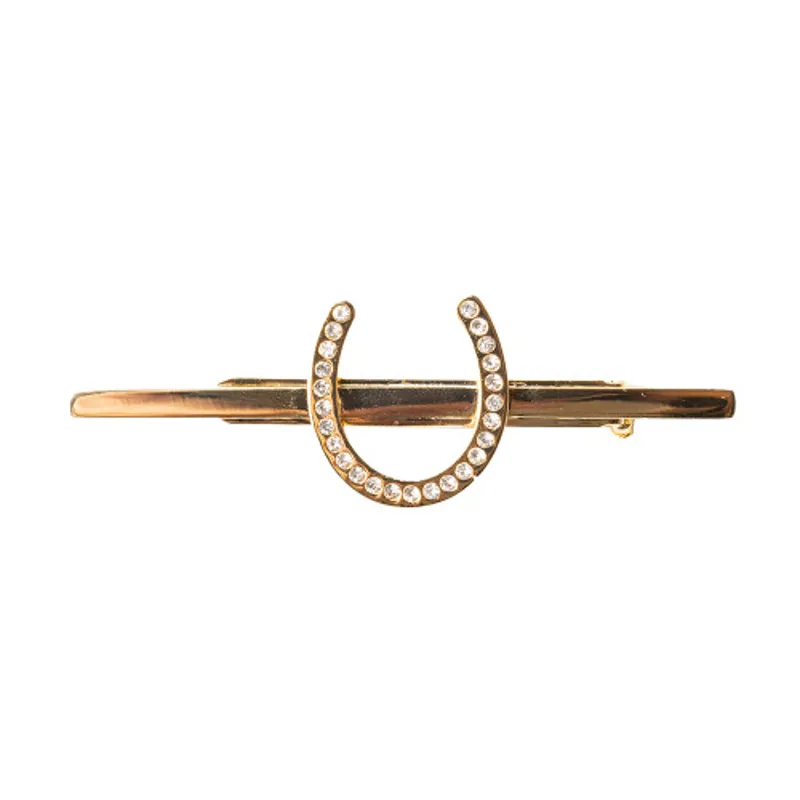 Supreme Glitz and Glam Horseshoe Tie Pin Gold/Silver