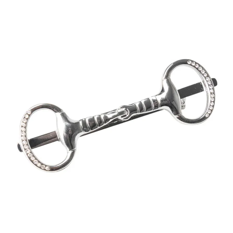 Supreme Glitz and Glam Horse Bit Tie Pin Silver-1