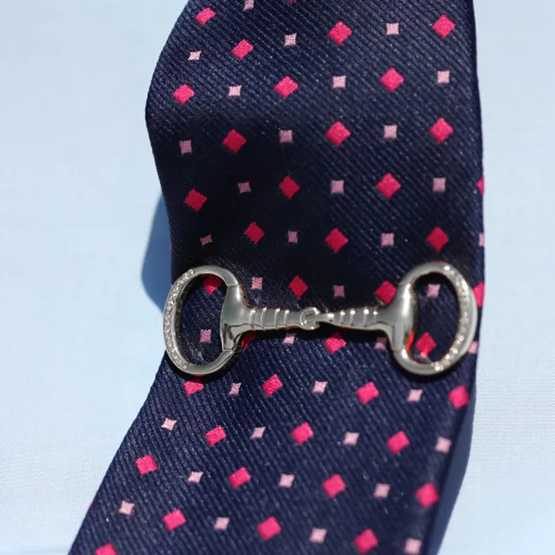Supreme Glitz and Glam Horse Bit Tie Pin Silver