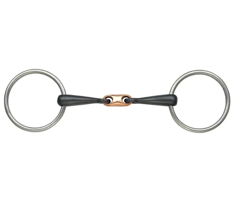 Shires Copper Lozenge Sweet Iron Snaffle in BLKSWI