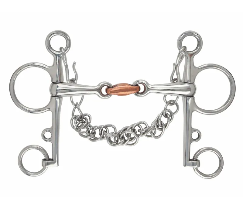 Shires Double Jointed Copper Lozenge Pelham in S/STEEL