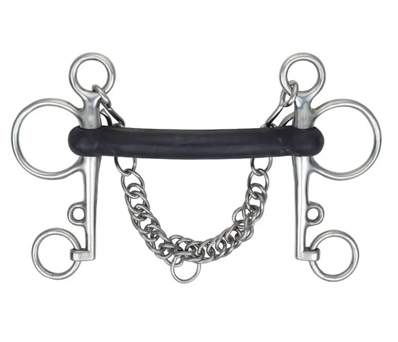 Shires Hard Rubber Mouth Pelham bit in BLKRUB