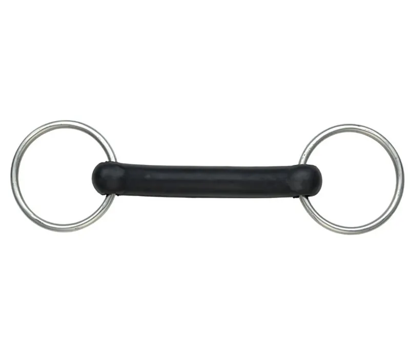 Shires Flexible Rubber Mouth Snaffle bit in BLKRUB