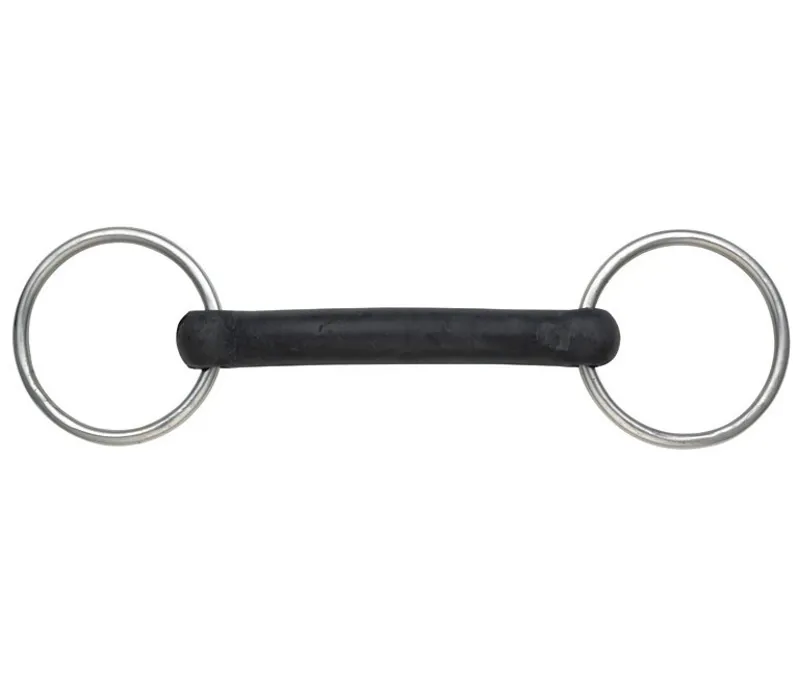 Hard Rubber Mouth Snaffle bit in Black 