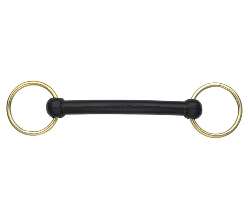 Shires Rubber Covered Overcheck Bradoon bit in BLKRUB