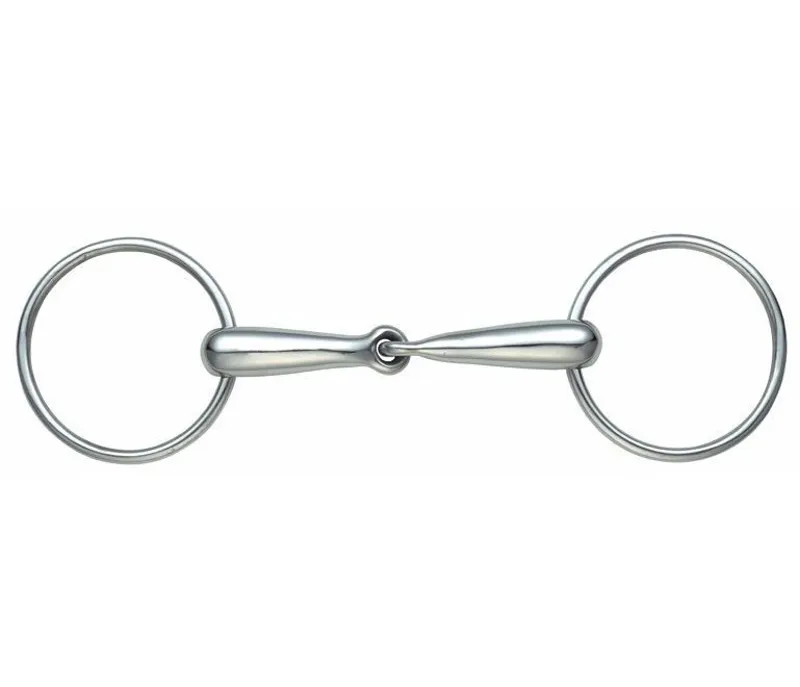 Shires Hollow Mouth Race Snaffle bit in S/STEEL