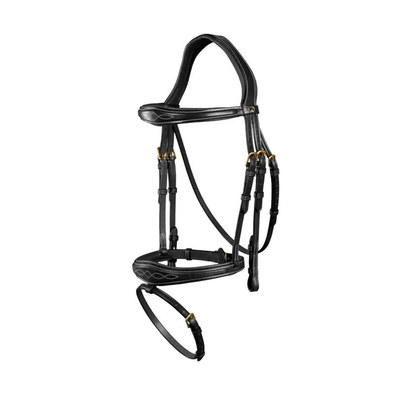 Dy'On Anatomic Flash Noseband Bridle Black-1