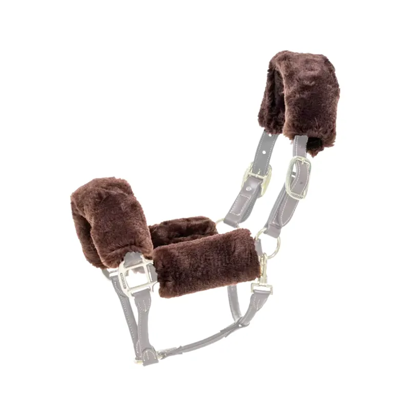 Kentucky Sheepskin Halter Set 4 Pieces Brown-2