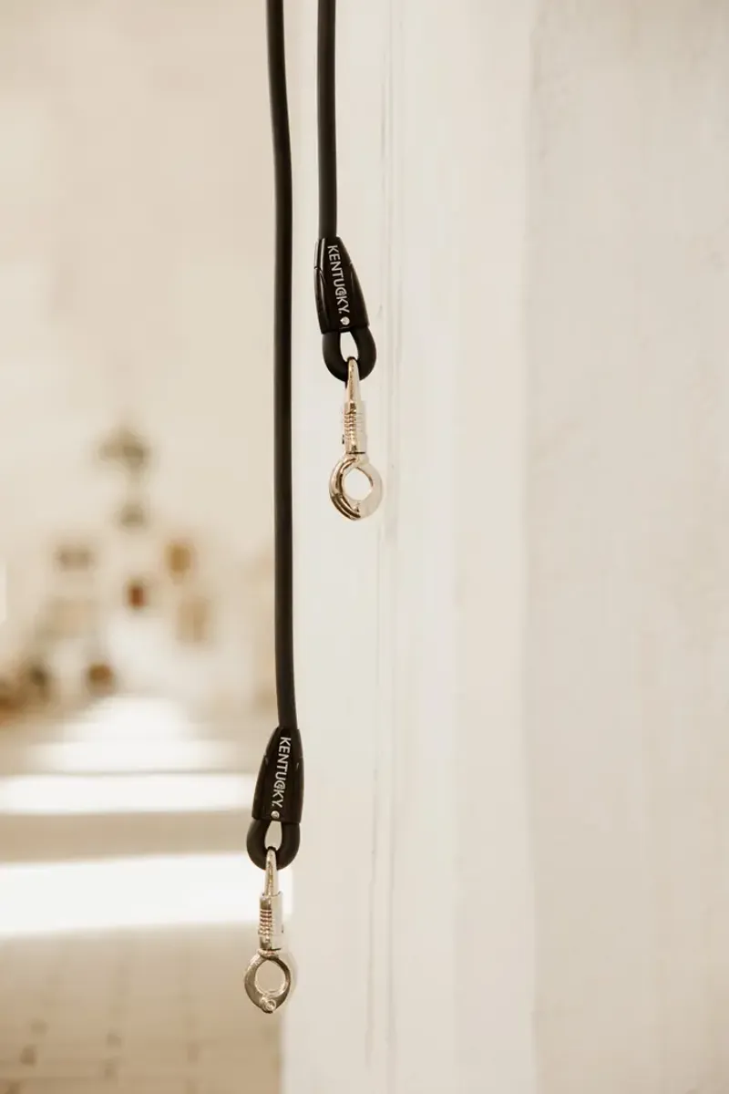 Kentucky Horse Box Lead and Cross ties silicone Black 55cm-1