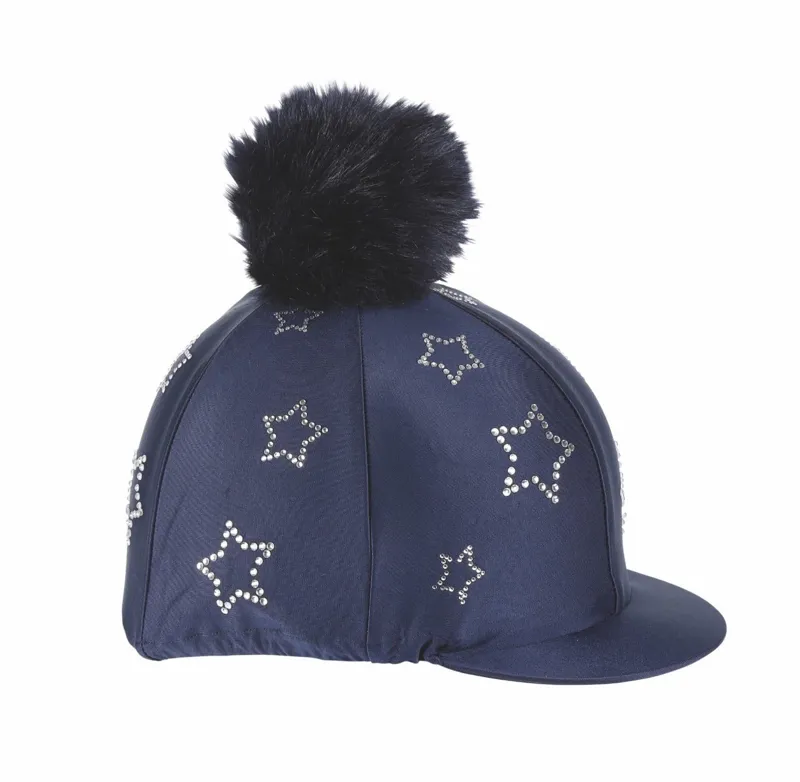 Shires Diamante Star Hat Cover in NAVY