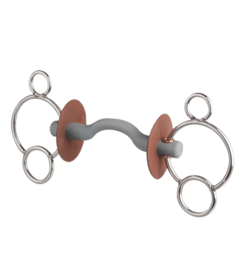 Beris 3 Ring Bit Tongue Port Snaffle Soft