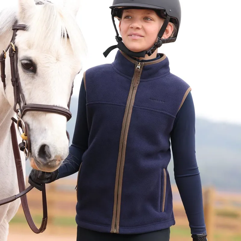 Aubrion Original Fleece Gilet - Young Rider NAVY