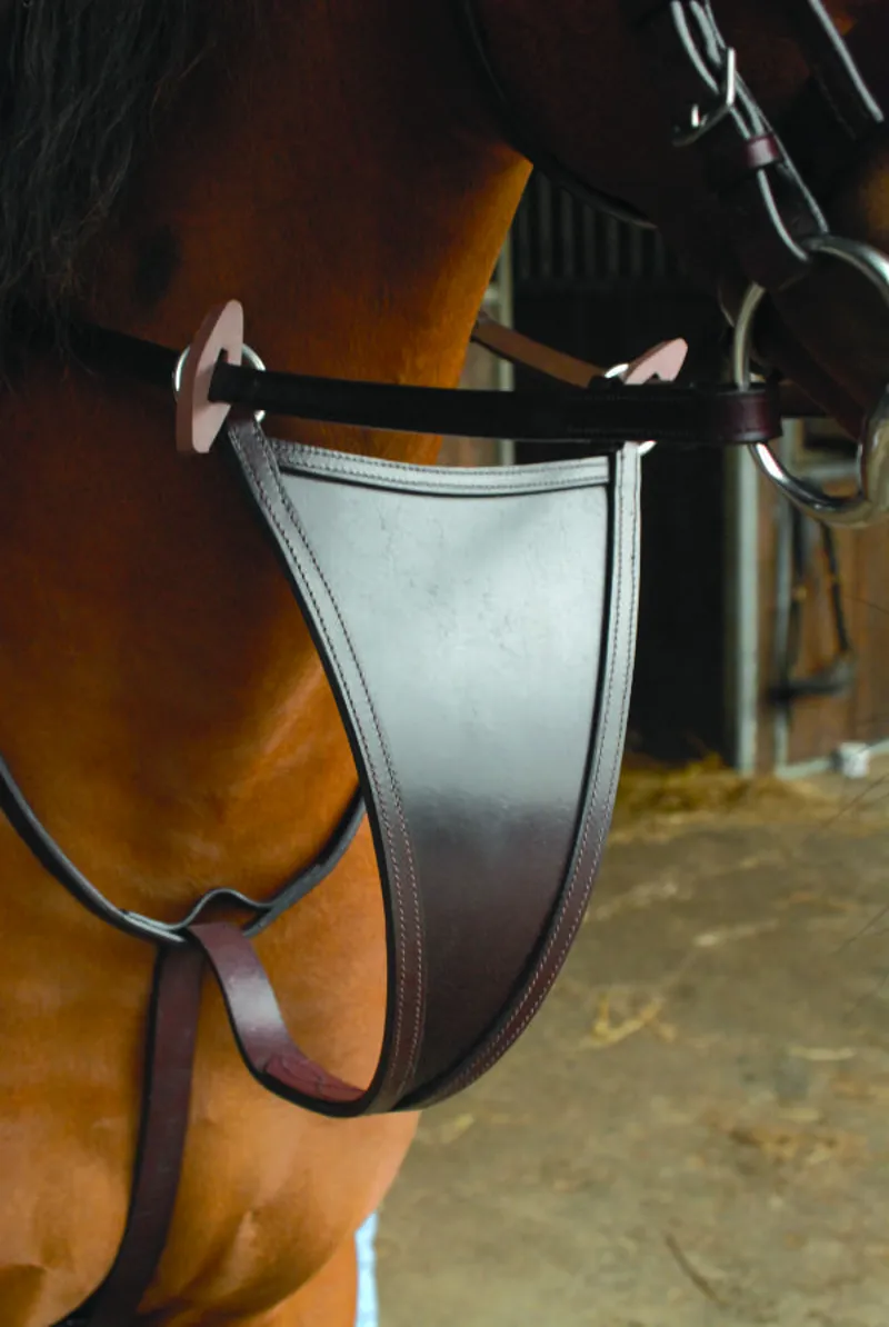 Breeze Up Leather Bib Martingale Brown Cob/Full