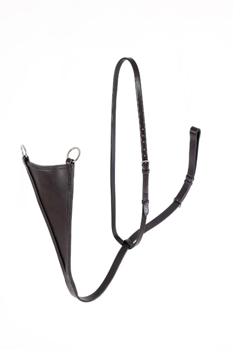 Breeze Up Leather Bib Martingale Black Cob/Full-1