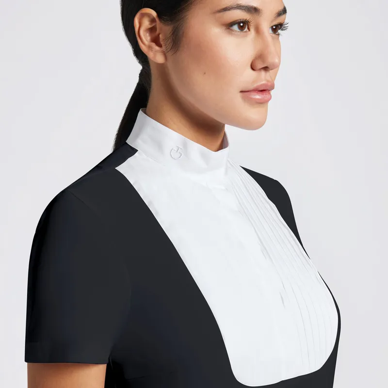 CT Womens Competition Shirt In Technical Jersey with Buttons Navy-1