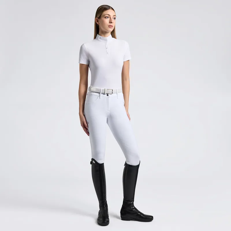 Cavalleria Toscana Womens Competition Shirt in Technical Jersey with Buttons White