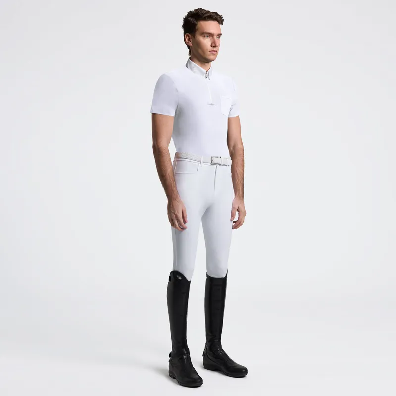 Cavalleria Toscana Mens Short Sleeve Competition Shirt with Pocket White