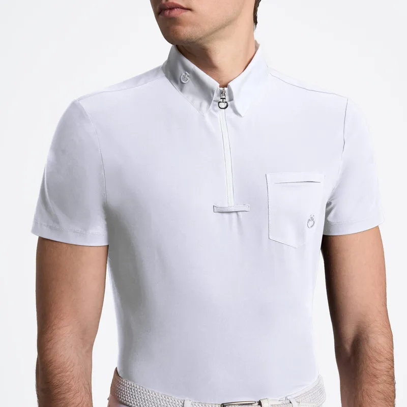 Cavalleria Toscana Mens Short Sleeve Competition Shirt with Pocket White-1