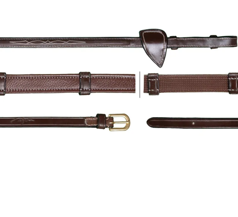 Dy'On 5/8 Hunter Reins With 7 Leather Loops Brown