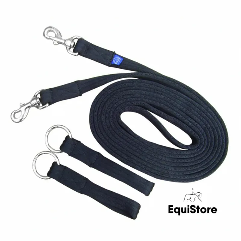 Equisential Padded Draw Reins Black