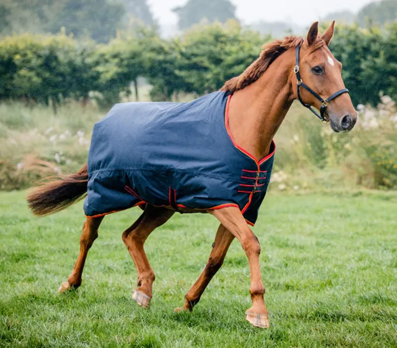 Equi-Sential Turnout Standard Medium Rug Navy/Red 200g