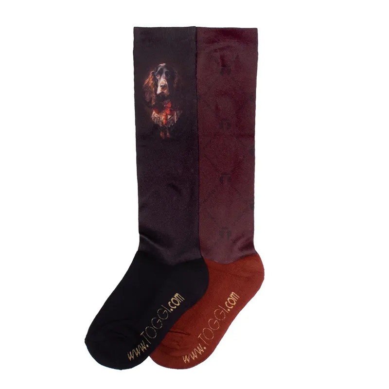 Toggi Hartnell Wms 2 Pack Socks Black/Burgundy