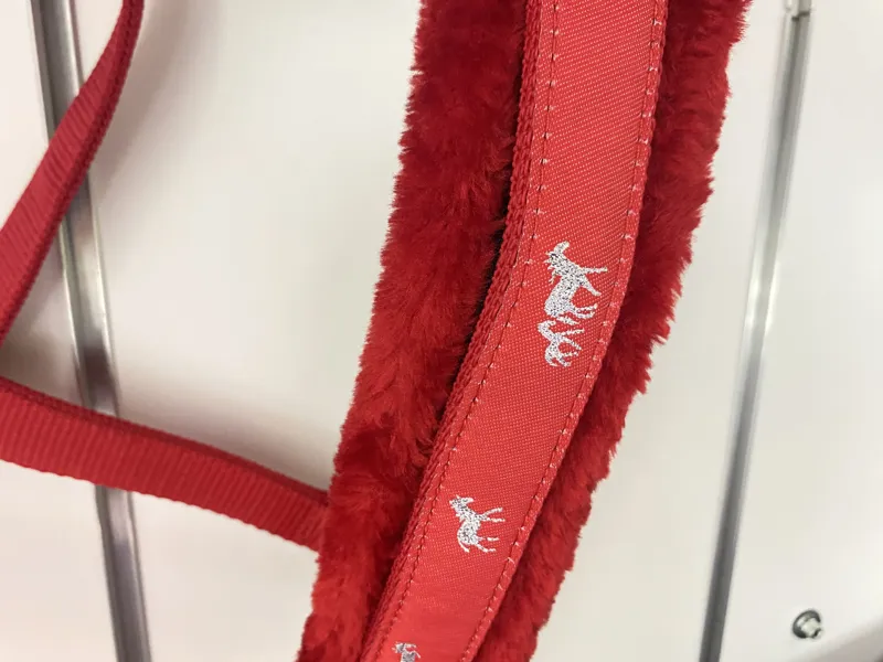 Shires Adjustable Nylon Fleece Headcollar Red-1