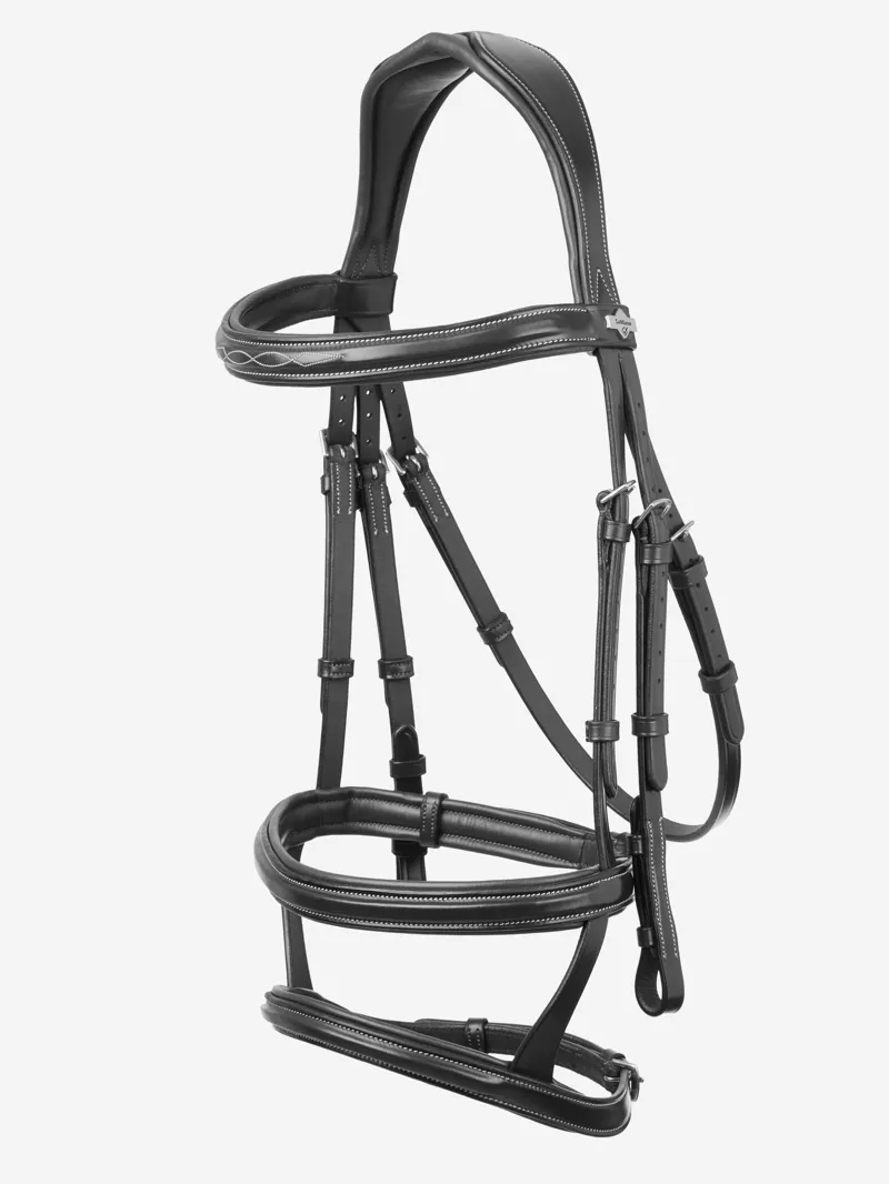 Le Mieux Kudos Double Noseband Bridle Black/Silver-1