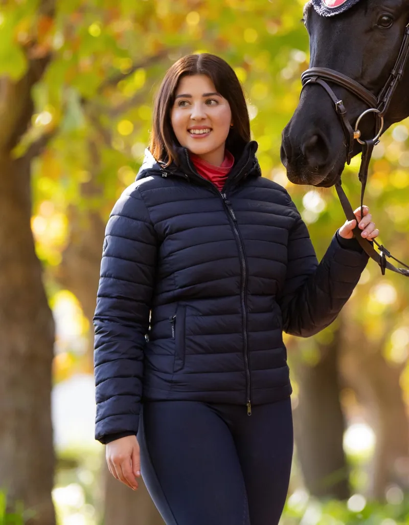 Le Mieux Rose Hooded Puffer Jacket Navy