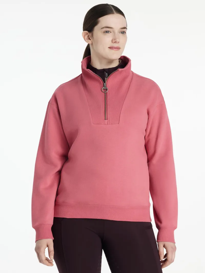 Le Mieux Keira Quarter Zip Sweat Cranberry