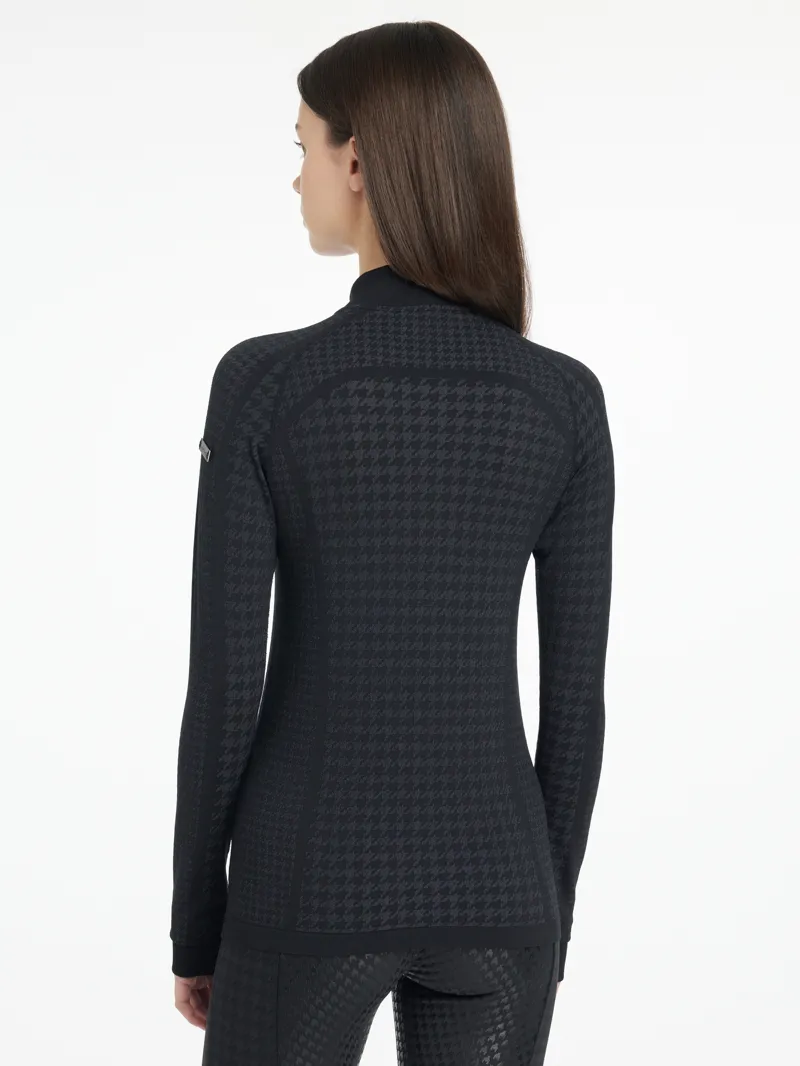 Le Mieux Aspen Houndstooth Quarter Zip Top-2