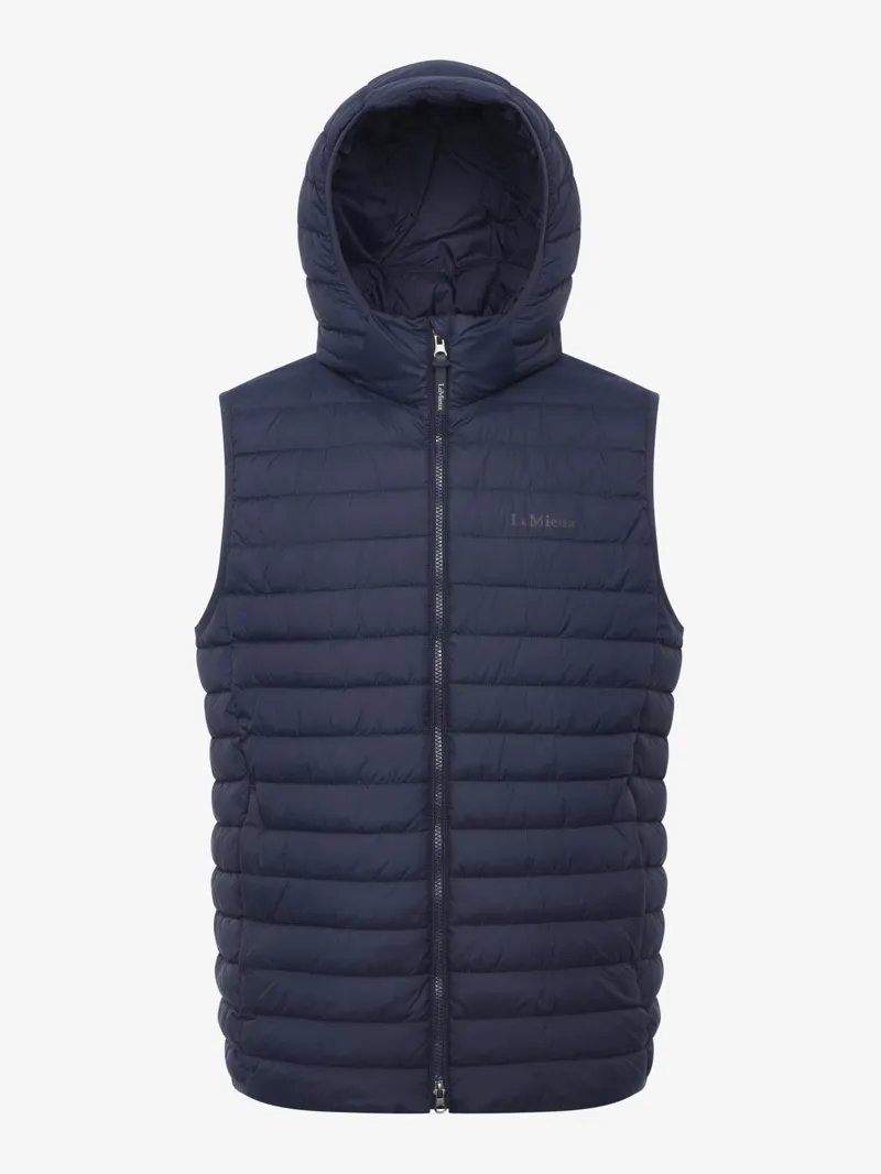 Le Mieux Mens Hooded Puffer Gilet Navy-2