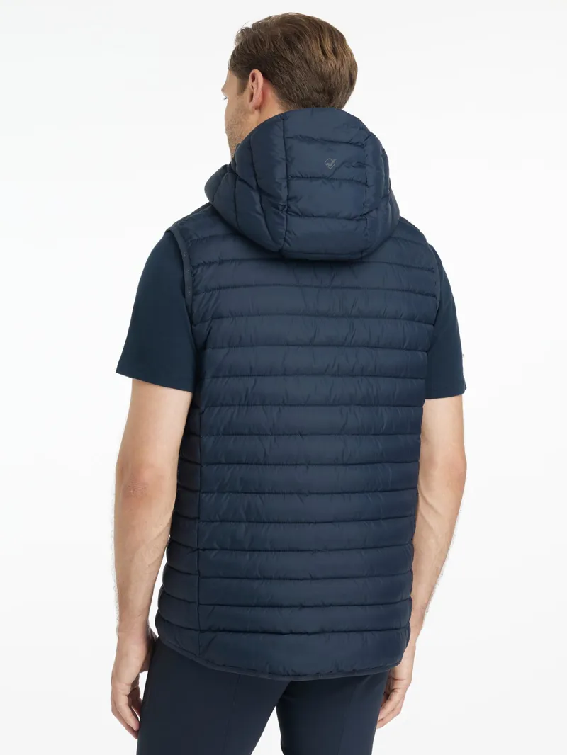 Le Mieux Mens Hooded Puffer Gilet Navy-1