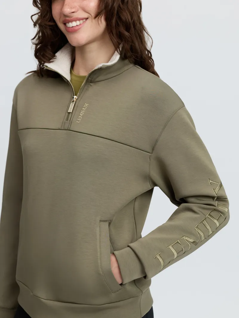 LeMieux Scarlet Quarter Zip Sweat Willow Green-1