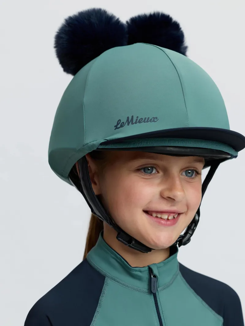 LeMieux Mini Double Pom Hat Silk Navy/Aloe