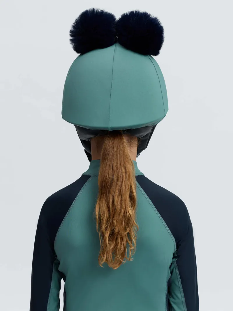 LeMieux Mini Double Pom Hat Silk Navy/Aloe-1
