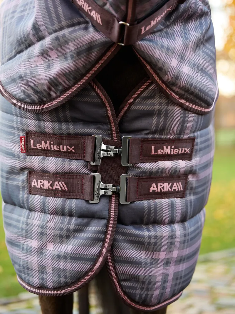 Arika Heritage Check 100g Turnout Rug Cocoa-1