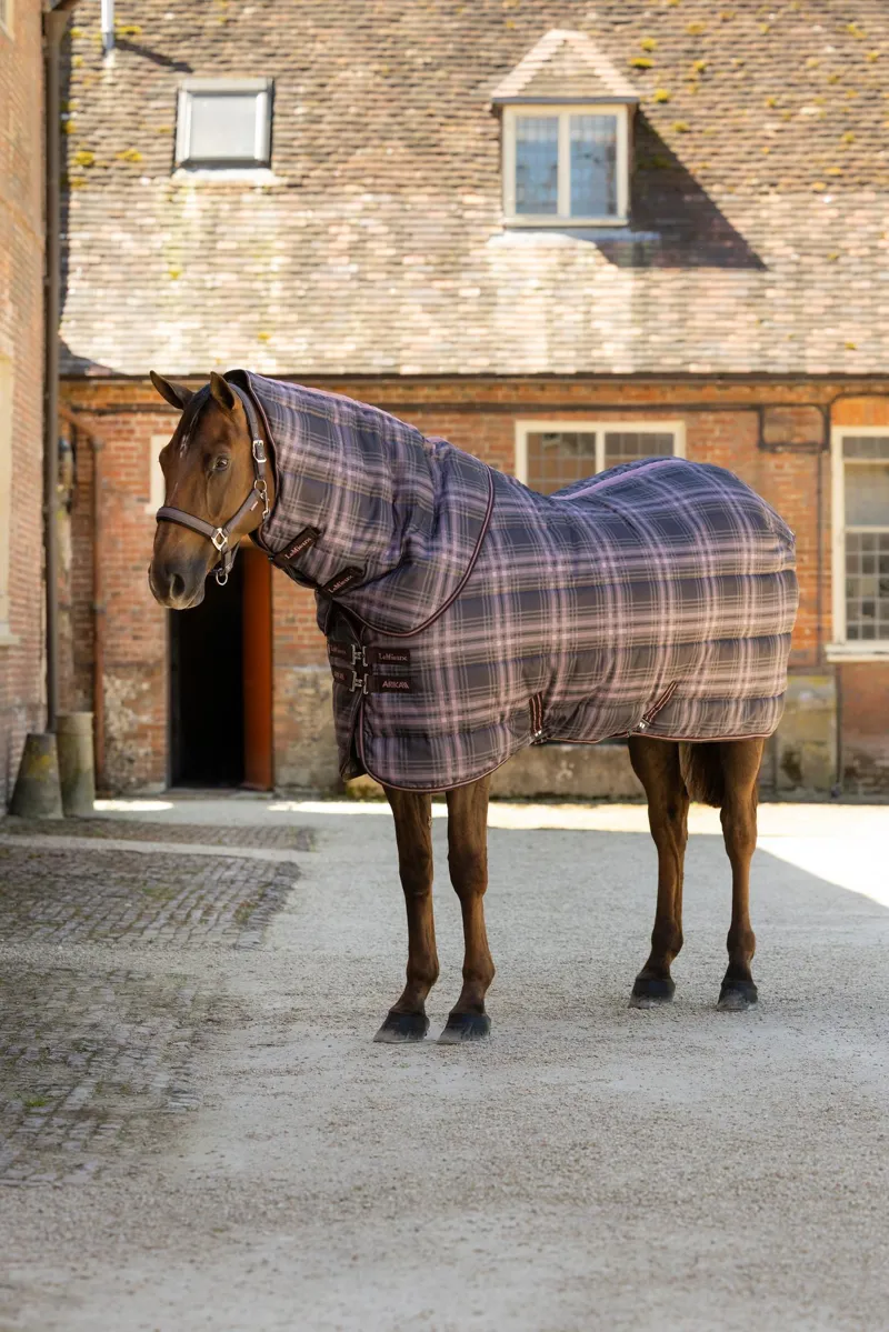 Arika Heritage Check Stable Rug with Neck 200g Cocoa