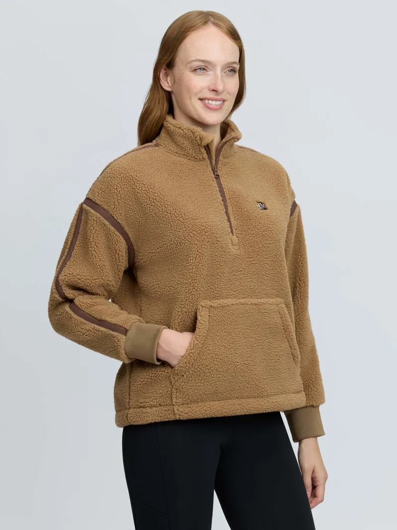 Avery Teddy Quarter Zip Fleece Caramel