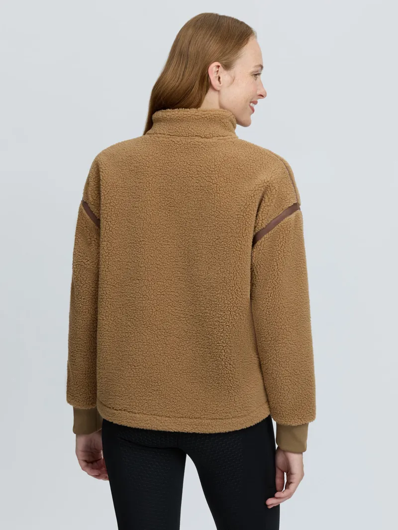 Avery Teddy Quarter Zip Fleece Caramel-2