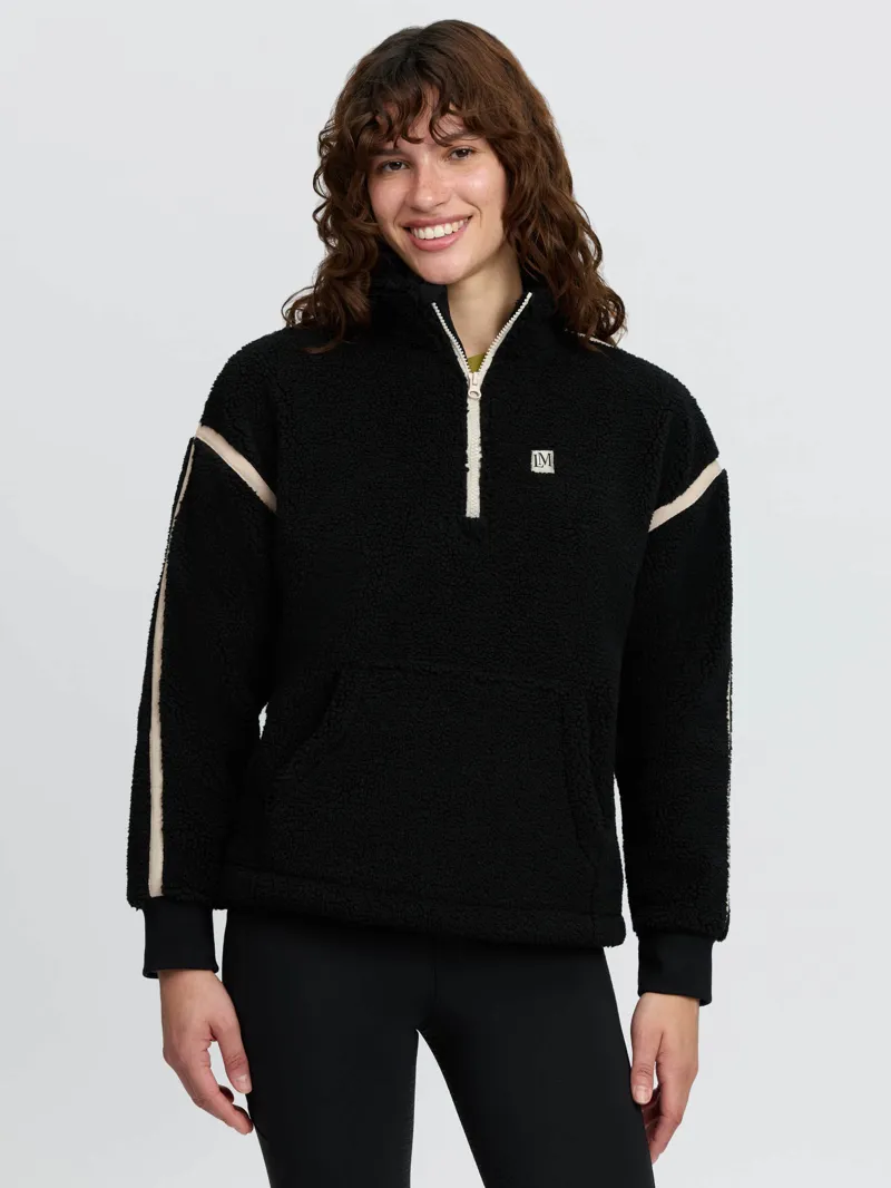 Avery Teddy Quarter Zip Fleece Black