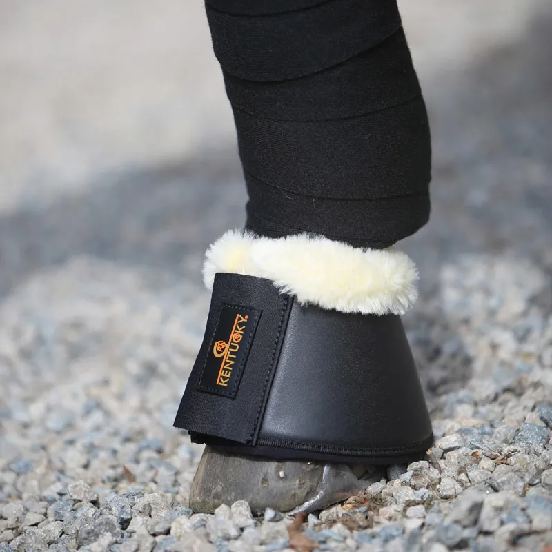 Kentucky Sheepskin Leather Overreach Boots Black