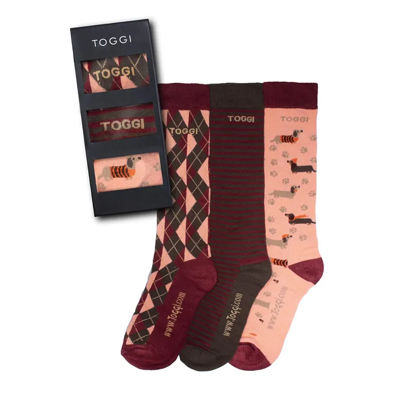 Toggi Loughty Womens 3 Pack Socks Burgundy