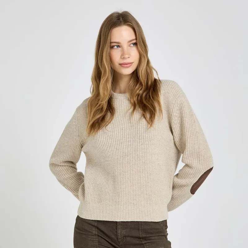 Romney Washable Wool Sweater Beige