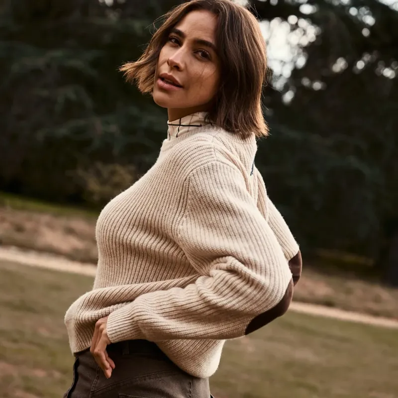Romney Washable Wool Sweater Beige-2